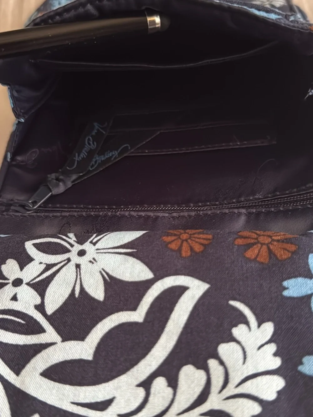 Vera Bradley Quilted Navy Floral Crossbody Purse